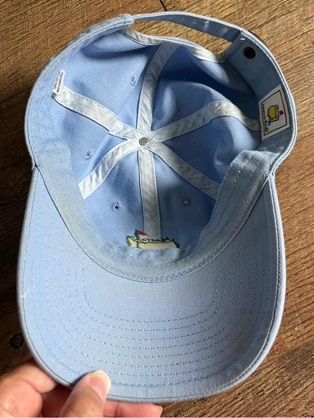 Masters Golf Hat Augusta National Dad Cap Blue Embroidered Logo Strapback Preppy - Picture 7 of 13